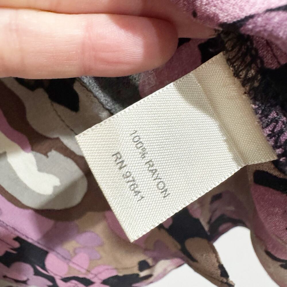 J.Jill size medium purple floral button Sheer Work Blouse - Picture 3 of 4